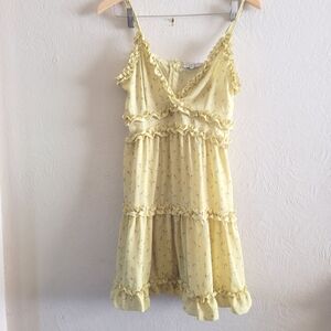 IRIS, Boho Yellow Floral Dress,‎ Size Medium